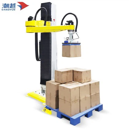 Paletizador automático compatible para dos productos diferentes Paletización de diferentes formatos de palets